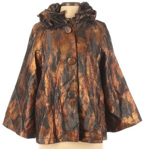 Flair blazer‎ ruffled collar PJ215BR-L NWT Large